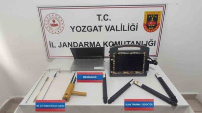 Yozgat’ta kaçak kazı yapan 5 kişi, jandarma ekipleri tarafından suçüstü