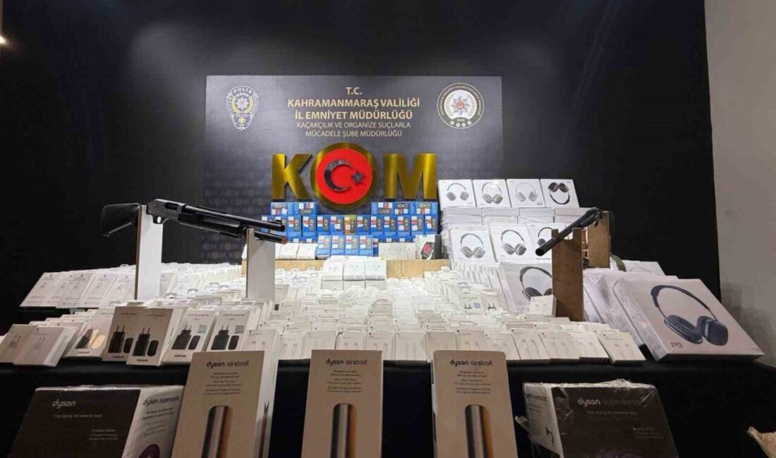Kahramanmaraş’ta düzenlenen operasyonlarda, çok sayıda kaçak elektronik ürün ve sentetik