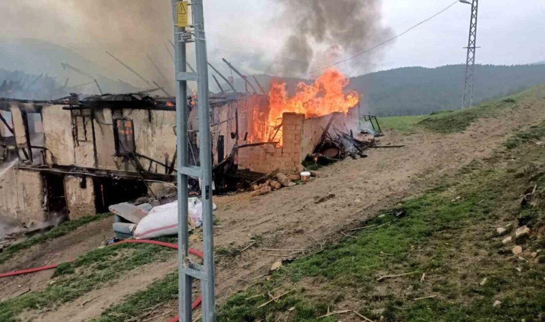 Kahyalar köyünde bulunan 2 katlı ahşap ev, Çakıllar Mahallesi’nde meydana