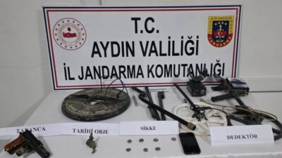 Aydın’ın Karacasu ilçesinde tarihi eser kaçakçılığı operasyonunda 7 adet gümüş