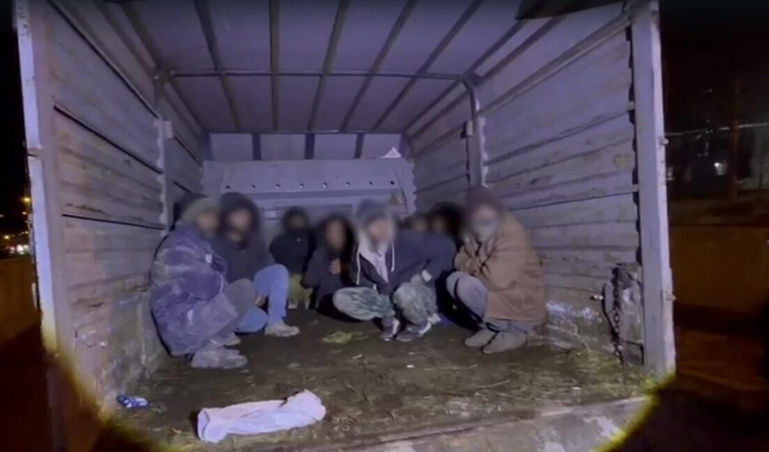 Kars Emniyet Müdürlüğü ekipleri tarafından durdurulan bir kamyonetin kasasında yakalanan