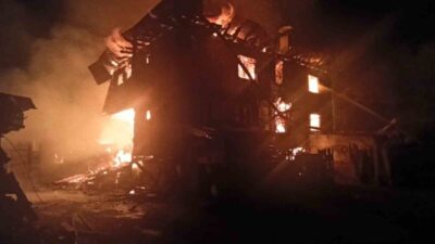 Kastamonu’nun Daday ilçesine bağlı bir köyde meydana gelen yangında, 2