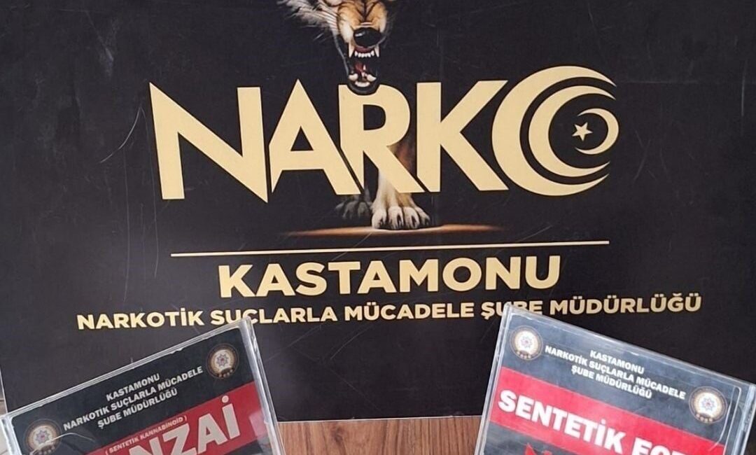 Kastamonu’da polis ekipleri tarafından gerçekleştirilen operasyonda bir kişiye ait uyuşturucu