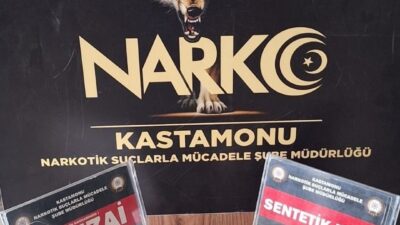 Kastamonu’da polis ekipleri tarafından gerçekleştirilen operasyonda bir kişiye ait uyuşturucu