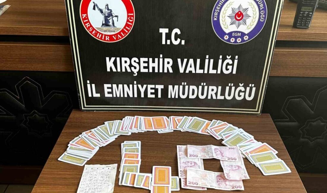 Kırşehir’de, polis ekipleri tarafından kumar oynadığı belirlenen 4 kişiye idari
