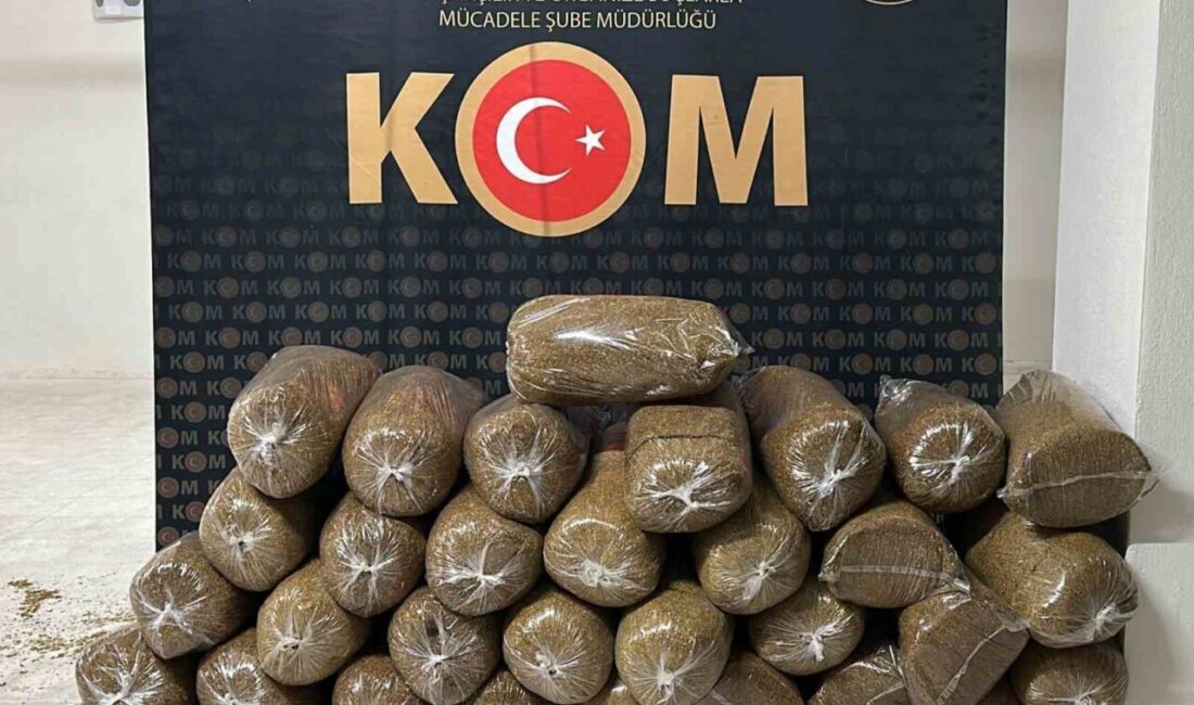 Kırşehir’de, polis 200 kilogram kıyılmış tütünün ele geçirildiği bir operasyon