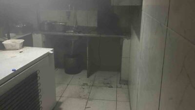 Siirt’in Kurtalan ilçesinde bir yemek işletmesinde meydana gelen yangın, itfaiye