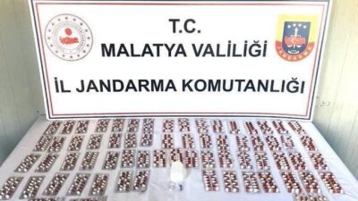 Malatya’da gerçekleştirilen uyuşturucu operasyonunda metamfetamin ve sentetik ecza hapı ele
