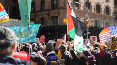 New York’un Manhattan bölgesinde ABD Başkanı Donald Trump’a karşı düzenlenen
