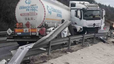 Bilecik’te meydana gelen bir olayda, mazot yüklü bir tanker karşı