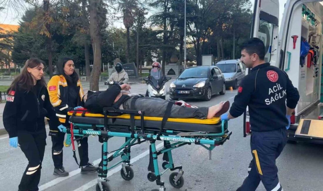 Samsun’un İlkadım ilçesinde meydana gelen trafik kazasında bir motosikletin yayaya