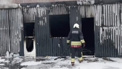 Samsun’un Terme ilçesinde bir şantiyede çıkan yangın sonucunda bir konteyner