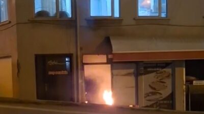 Tavşanlı ilçesinde, bir binanın bodrum katında bulunan kalorifer kazanının alev