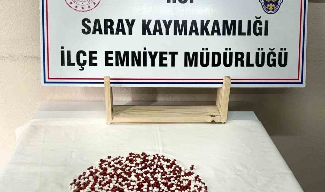 Saray ilçesinde gerçekleştirilen operasyonda 657 uyuşturucu hap bulundu ve bu