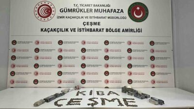 İzmir Çeşme Limanı’ndan İtalya’ya kaçırılmak istenen 7 bin 550 adet