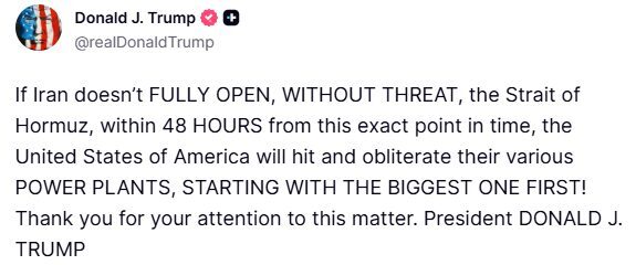 ABD Başkanı Donald Trump, İran’ı Hürmüz Boğazı’nı 48 saat içerisinde