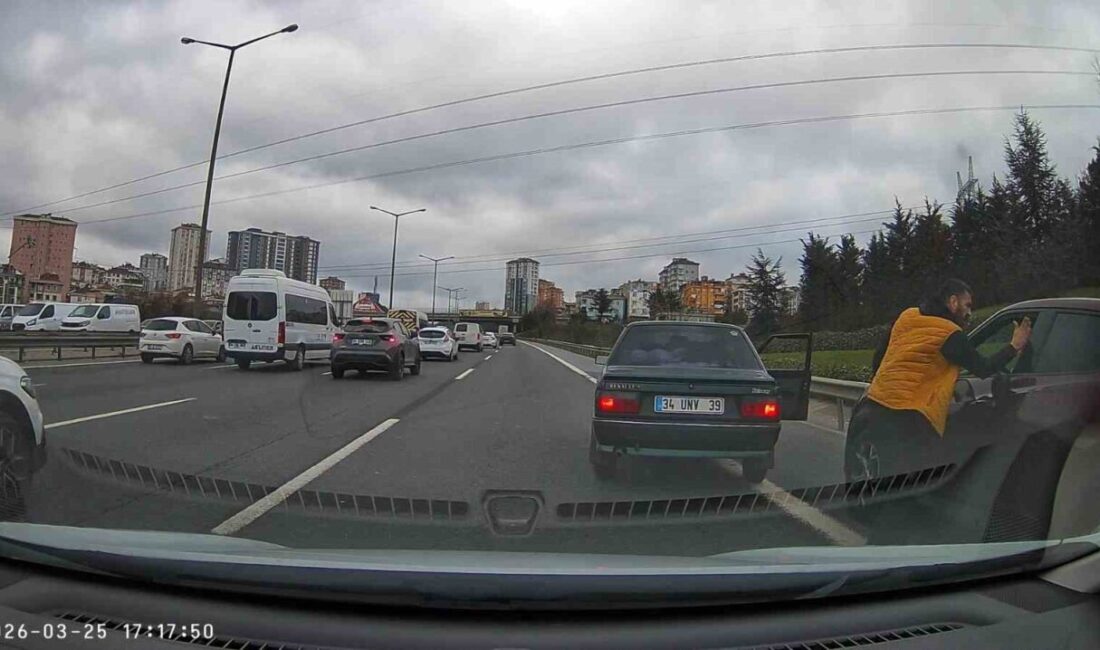 Ümraniye D-100 Karayolu’nda meydana gelen bir olayda, bir sürücü yol