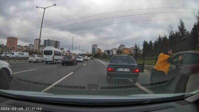 Ümraniye D-100 Karayolu’nda meydana gelen bir olayda, bir sürücü yol