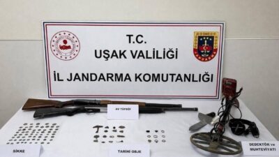 Banaz ilçesinde Jandarma ekipleri tarafından gerçekleştirilen operasyonda birçok sikke ve