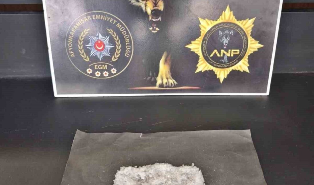 Afyonkarahisar’da polis kontrolü sırasında durdurulan bir araçta uyuşturucu madde bulundurduğu