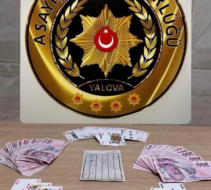 Yalova ilinde gerçekleşen bir kumar operasyonunda polis ekipleri tarafından 5