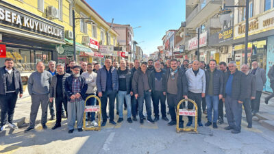 Yerköy’de trafiğe kapatılan Vatan Caddesi ve Hükümet Caddesi’nde faaliyet gösteren