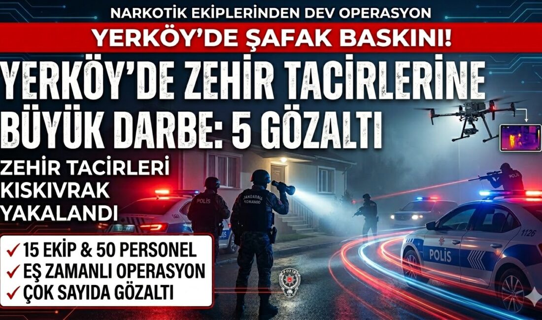 "Yozgat Yerköy'de narkotik ekiplerinin 3 aylık takibi şafak operasyonuyla sonuçlandı.