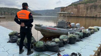 Gaziantep’te Fırat Nehri’nde ağ ile avlanma yasağını ihlal eden 5