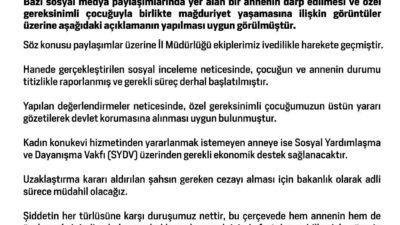 Aile ve Sosyal Hizmetler Bakanlığı, bir anne ile özel gereksinimli