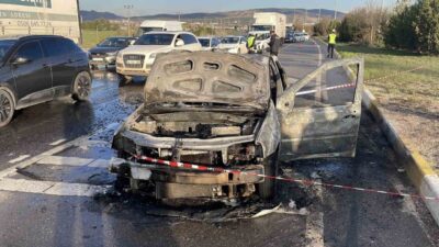 Sivas’ta meydana gelen bir olayda seyir halindeki bir araçta çıkan