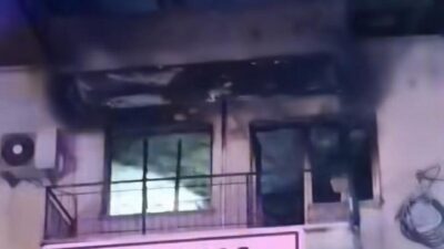 İzmir’in Bornova ilçesinde, Kızılay Mahallesi’nde bulunan 3 katlı bir apartmanın