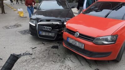 Eskişehir’de meydana gelen trafik kazasında bir motosiklet sürücüsünün kask kamerasına