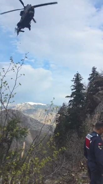 Artvin’in Yusufeli ilçesinde yaylada gezerken düşerek bacağını kıran ve mahsur