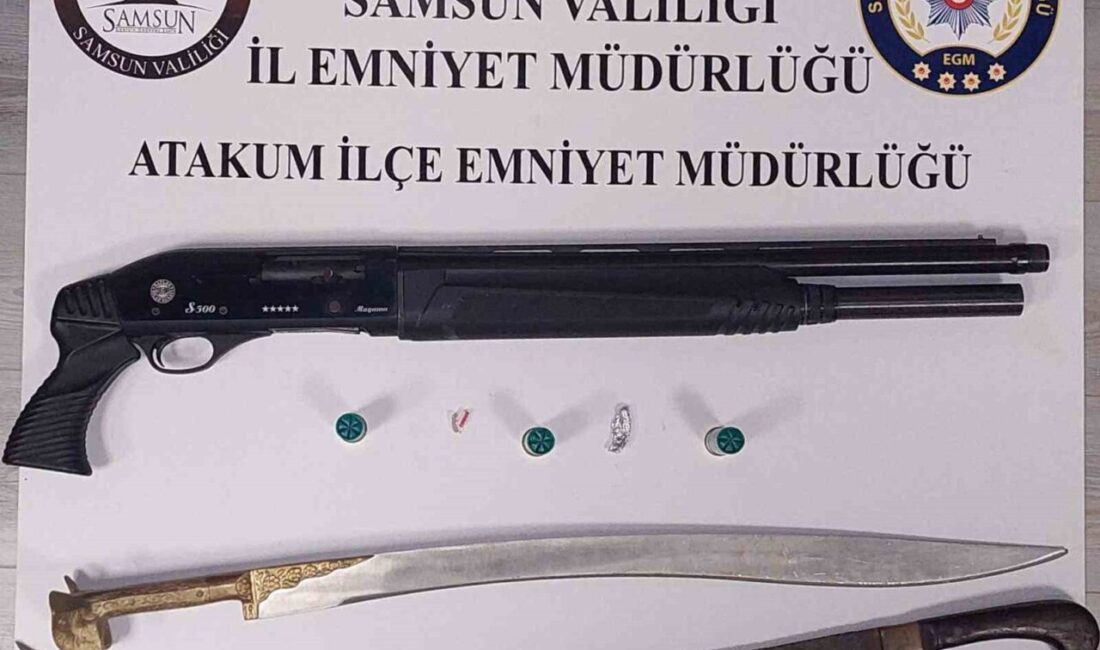 Samsun’un Atakum ilçesinde polis ekipleri tarafından gerçekleştirilen operasyonda ruhsatsız silah