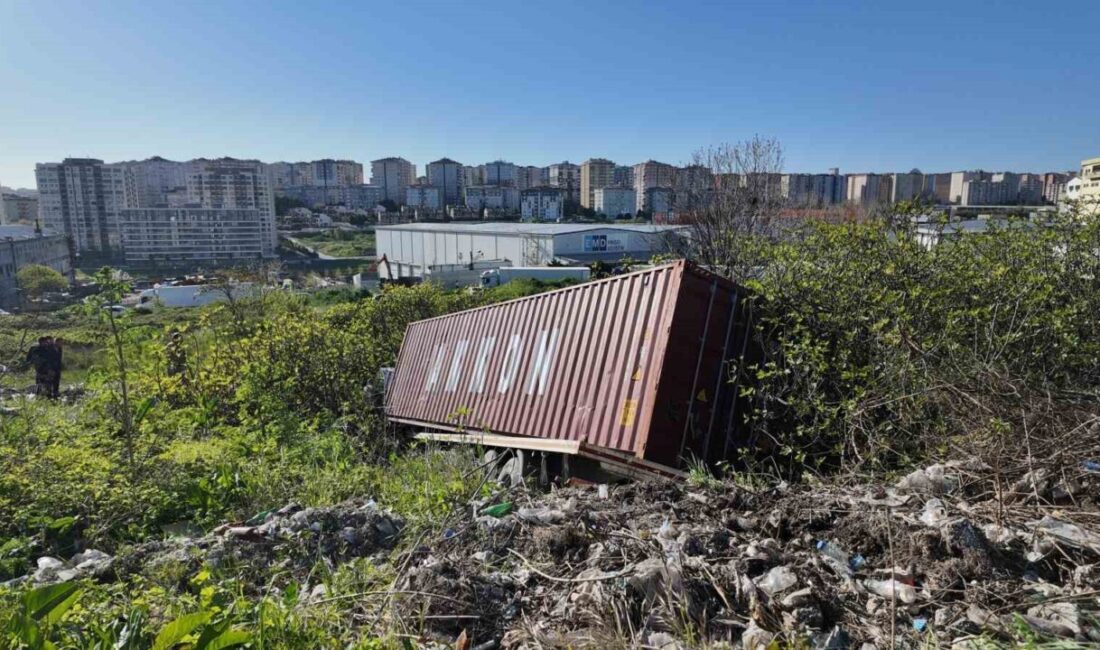 İstanbul’un Beylikdüzü ilçesinde, arıza yapan bir tırın yokuş aşağı kayarak