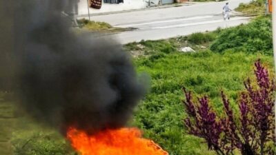 Muratlı ilçesine bağlı Muradiye Mahallesi’nde bugün öğle saatlerinde yüksek alevlerin