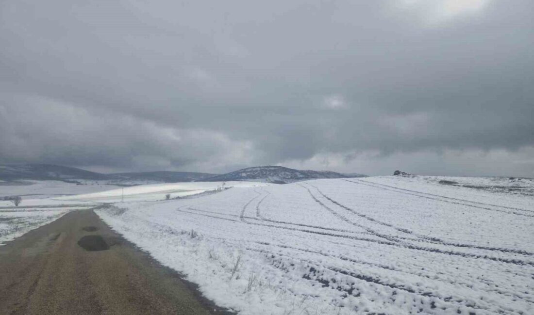 Çorum’da yüksek rakımlı yerleşim bölgeleri kar yağışı nedeniyle beyaza büründü.