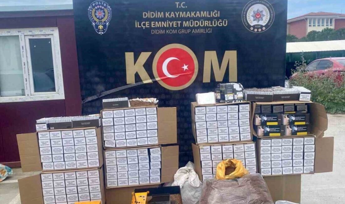 Didim ilçesinde polis tarafından gerçekleştirilen operasyonda büyük miktarda doldurulmuş ve
