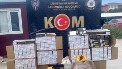 Didim ilçesinde polis tarafından gerçekleştirilen operasyonda büyük miktarda doldurulmuş ve