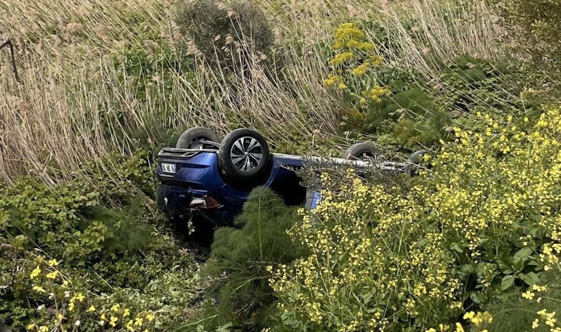 Erdek-Bandırma karayolunun Tatlısu mevkiinde meydana gelen tek taraflı trafik kazasında