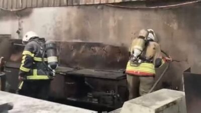 Hatay’ın Dörtyol ilçesindeki bir tel fabrikasında meydana gelen yangın, itfaiye