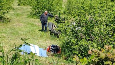Sakarya’nın Karasu ilçesinde, bir emekli polis memuru bahçesinde ot biçerken