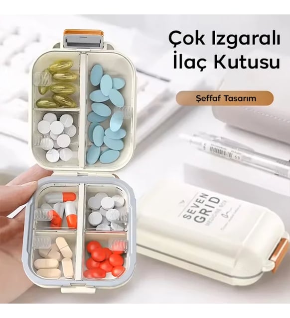 Çok Izgaralı İlaç Kutusu (Çok Renkli)