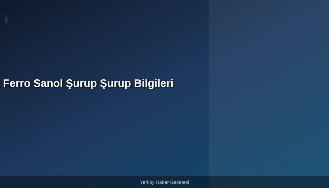 Ferro Sanol Şurup, demir eksikliği anemisi tedavisinde kullanılan bir demir