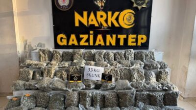 Gaziantep’te, Emniyet Müdürlüğü Narkotik Suçlarla Mücadele Şube Müdürlüğü ekipleri ve