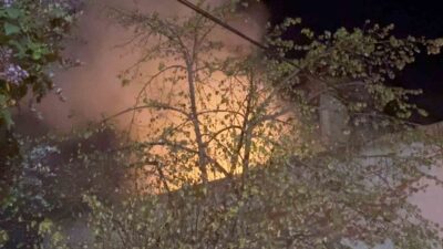 Tekirdağ’ın Muratlı ilçesinde gece saatlerinde meydana gelen yangın büyük bir