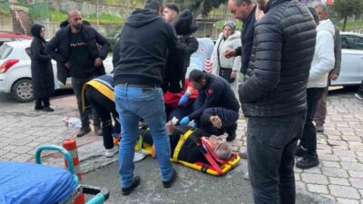 Samsun’da, 20 yaşındaki bir sürücü, kontrolünü kaybederek kaldırımda bekleyen bir