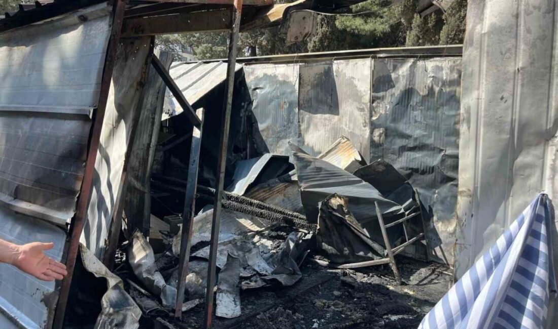 Hatay’da İbrahim Yaşar isimli genç işçinin kaldığı konteynerin alev alması