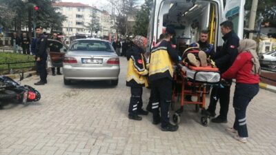 Yalvaç ilçesinde yaşanan trafik kazasında, bir otomobil ile bir motosikletin