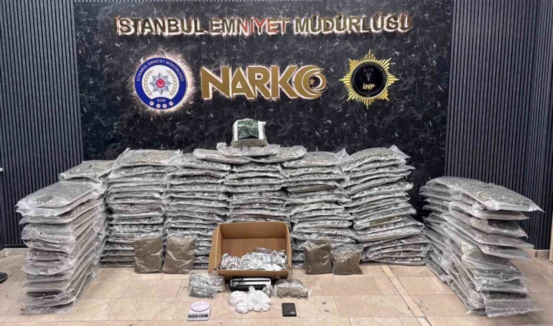 İstanbul’da gerçekleştirilen uyuşturucu operasyonlarında, 174 kilo 750 gram skunk maddesi
